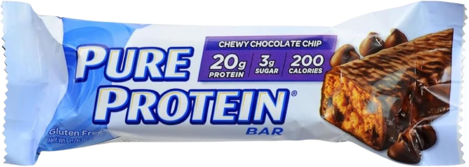Pure Protein Bars, High Protein, Nutritious Snacks to Support Energy, Low Sugar, Gluten Free, Chocolate Peanut Butter, 1.76 oz, Pack of 6