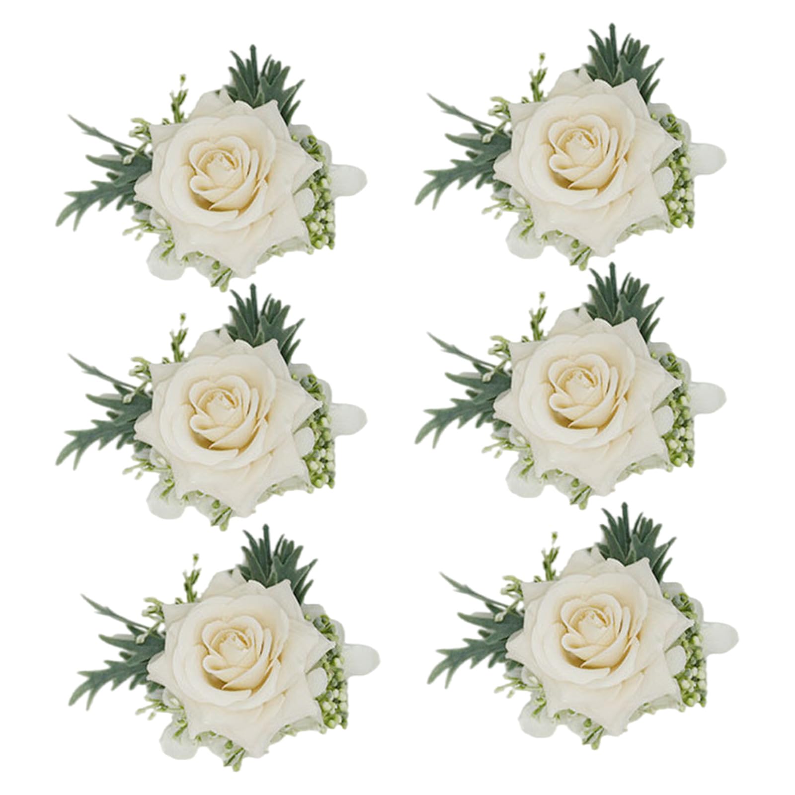 Tmboryuu Wedding Boutonniere and Wristlet Set with Artificial Floral Design for Bridesmaids Grooms Formal Attire Luxury Bridal Wrist Flower Set Silk Floral Wrist Corsage for Groomsmen