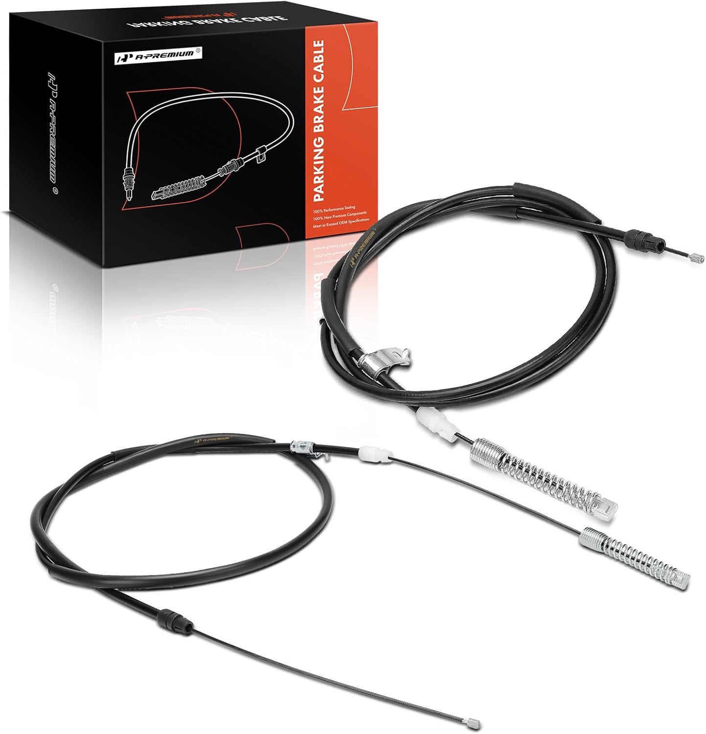 A-Premium Rear Driver and Passenger Side Parking Brake Cable Assembly Compatible with Chevrolet & GMC Models: Silverado 2500 HD, Silverado 2500 HD Classic, Sierra 2500 HD Classic, 2-PC Set