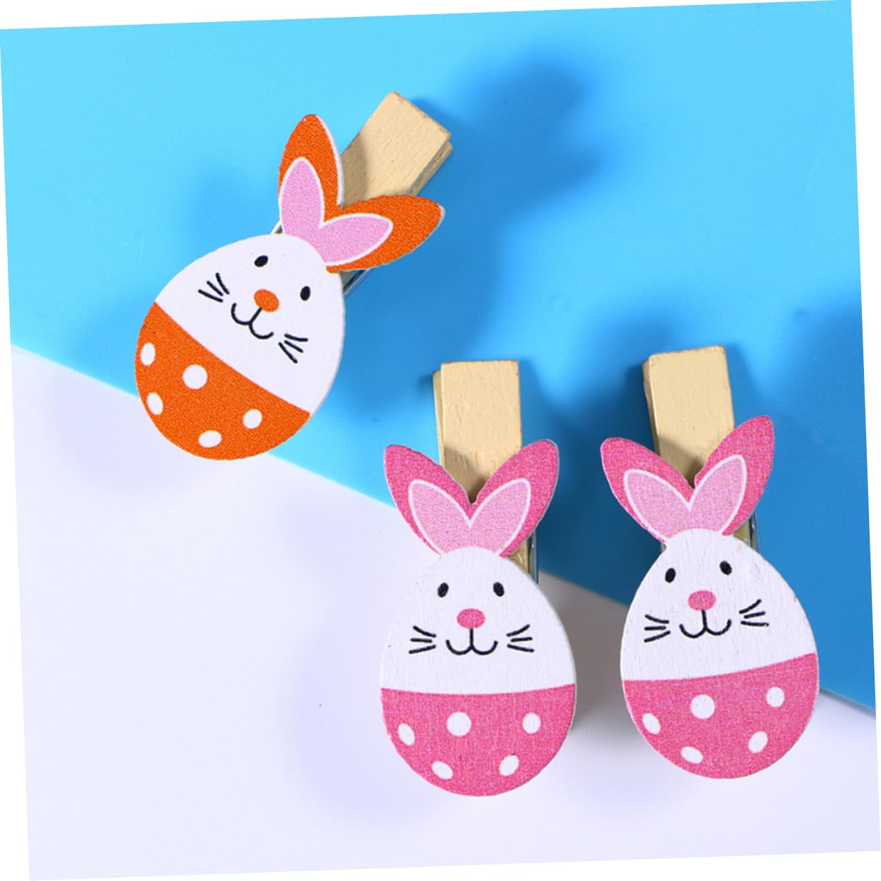 VINTORKY 30Pcs Easter Theme Photo Clips Cute Cartoon Rabbit Shaped Clips for DIY Decoration for Photo Display and Festive Celebrations