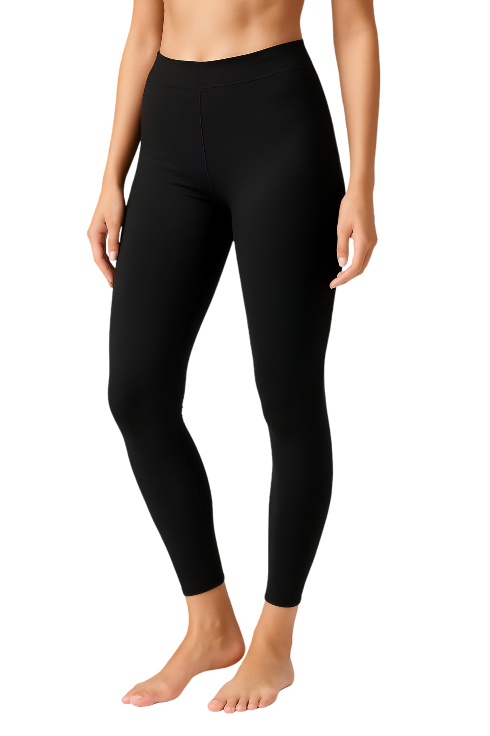 Women's Black Cotton Stretch Leggings – High-Waist, Ankle-Length – Sizes M to XXL – Perfect for Yoga, Gym, and Everyday Wear-image-34