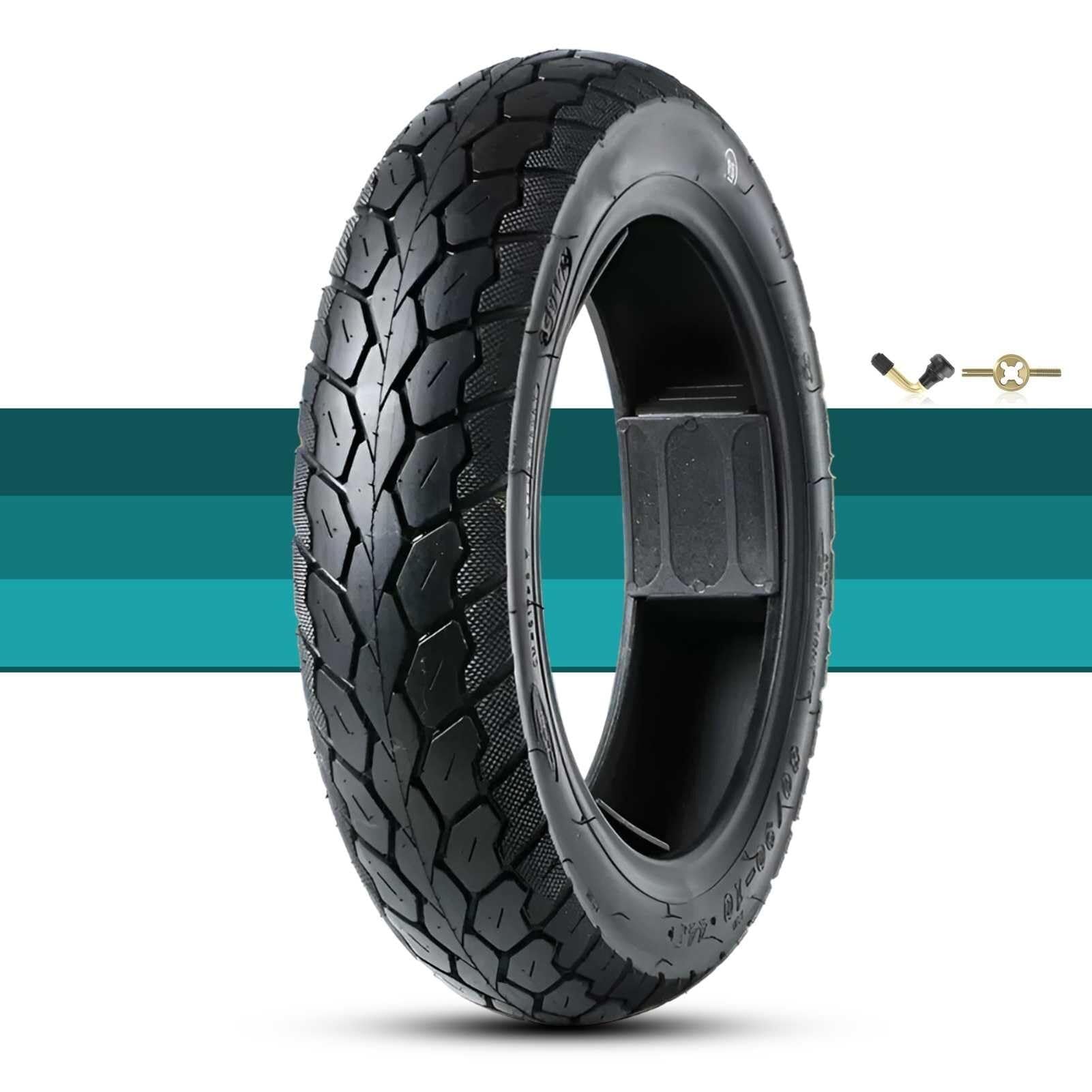 80 90 10 44J Opona Motocyklowa bez Wewnętrznej Rury | 80/90-10 Odporna na Przebicia i Wybuchy | Do Przedniego i Tylnego Koła | Maksymalna Ładowność 160 kg