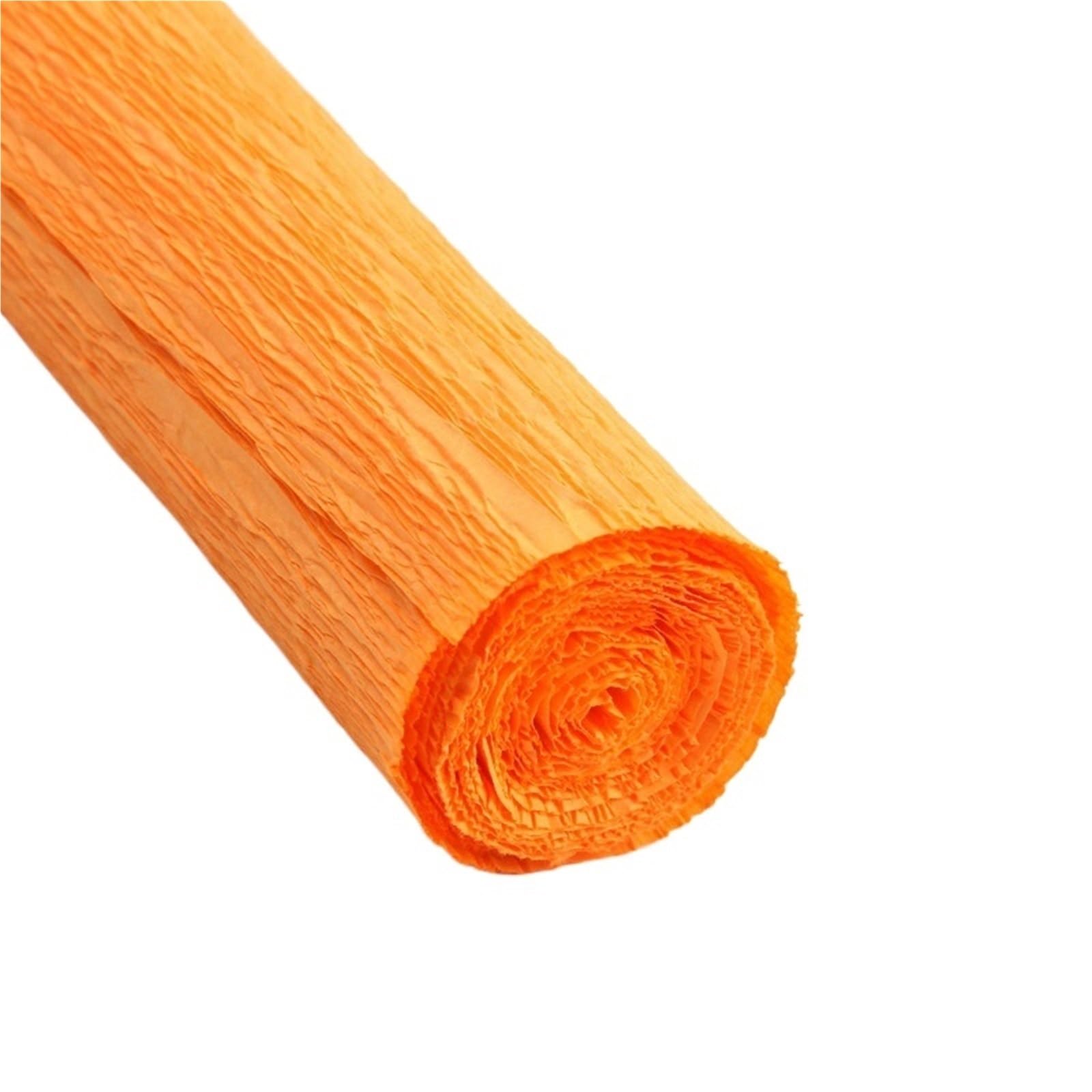 Geschenkpapier 4 Rollen 50 x 250 cm farbige Krepppapierrolle, Origami-Krepppapier, Basteln, DIY, Blumen, Dekoration, Geschenkpapier, Basteln(Orange)