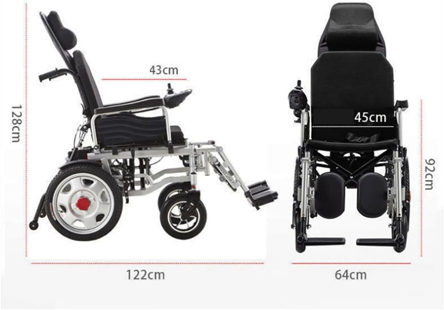 Silla de ruedas eléctrica portátil plegable con batería de litio de 20 A