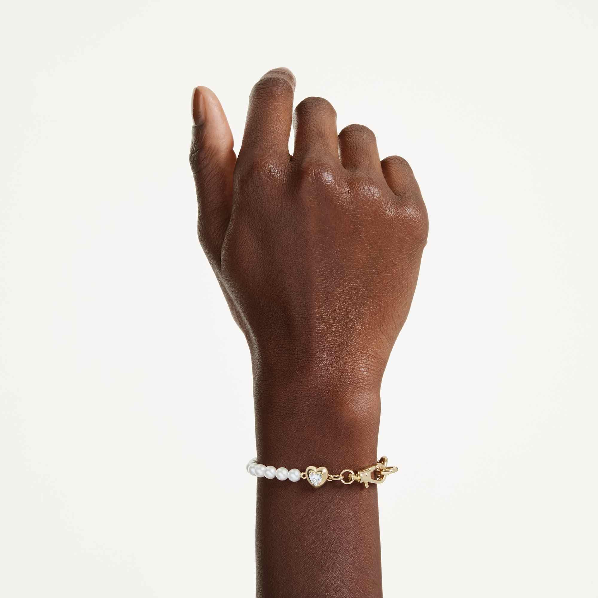 Swarovski Idyllia Collezione, Perla di cristallo, Bianco, Placcato tonalità oro