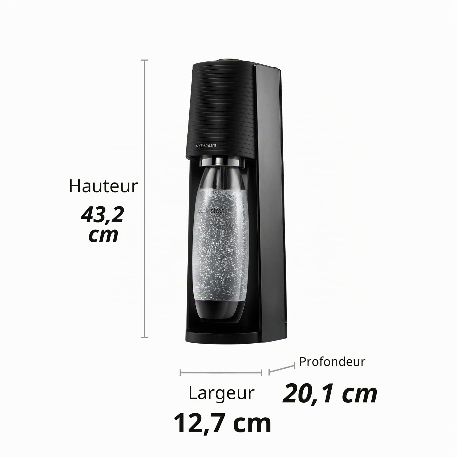 SodaStream – Machine à eau pétillante Terra avec bouteilles de CO2 et DWS (noir)