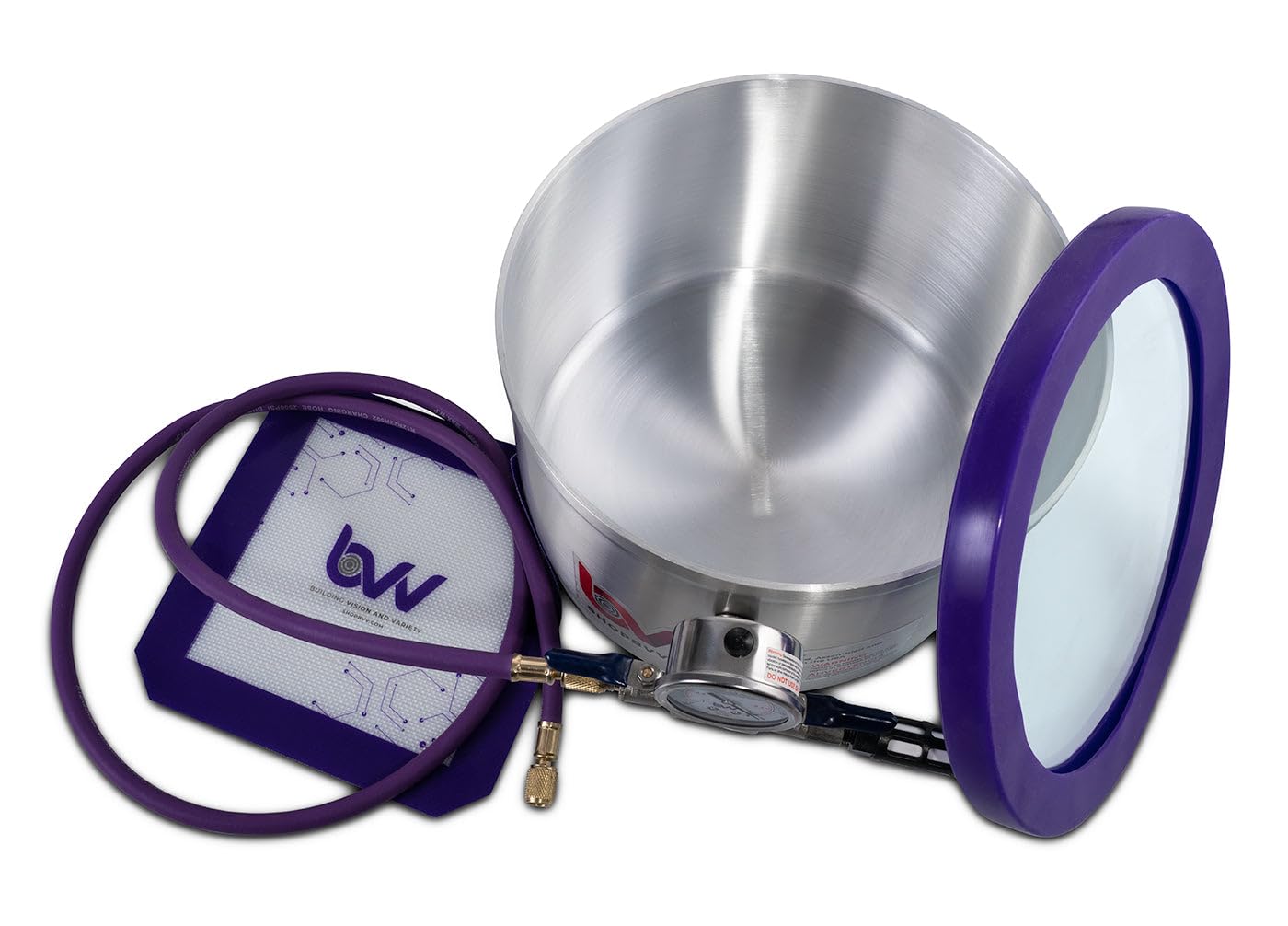 Glass Vac BVV 2 Gallon Aluminum Vacuum Chamber with Glass Lid