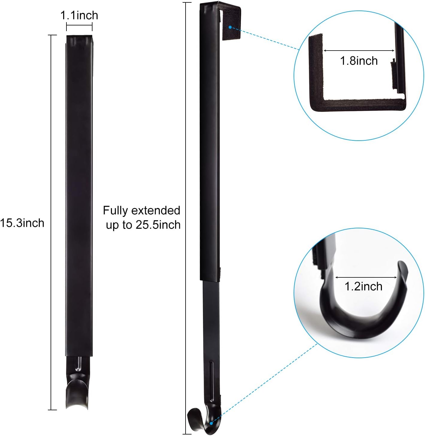 Lvydec Adjustable Wreath Hanger - Over Door Wreath Hanger for Front Door, 15.3"-25.5" Adjustable Length Door Hanger for Large Wreath : Home & Kitchen