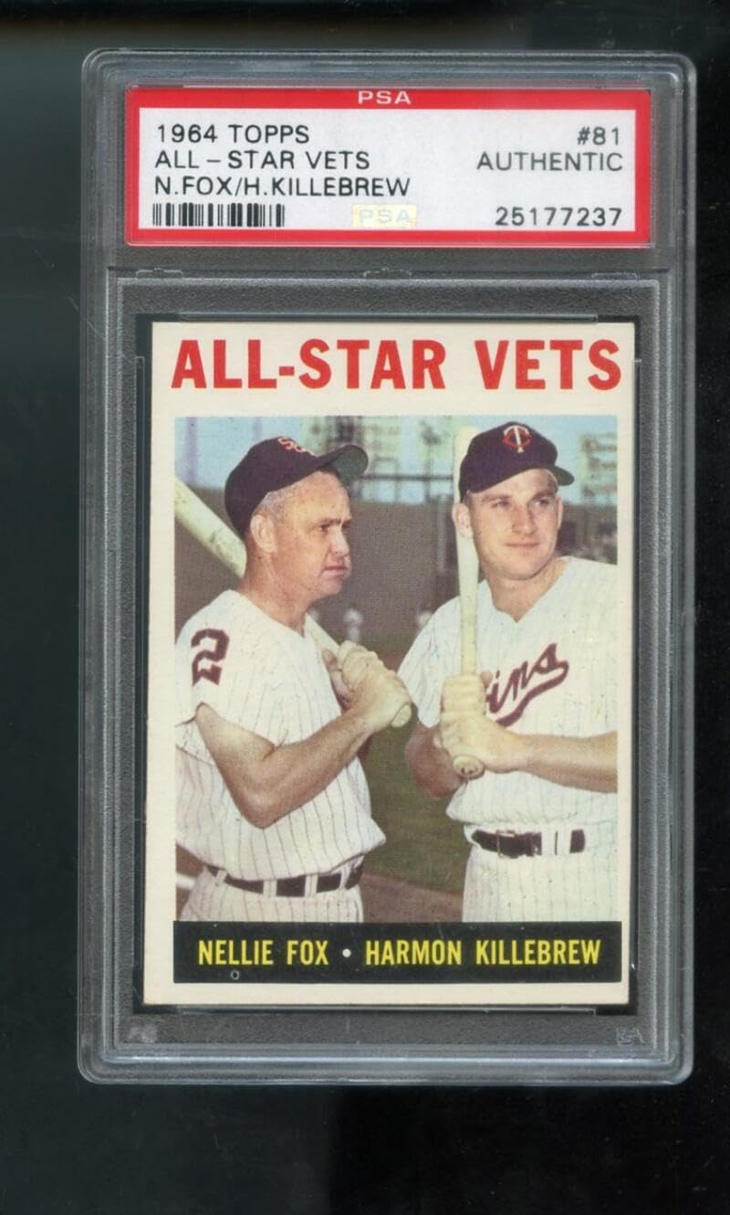 1964 Topps #81 All-Star Vets Nellie Fox Harmon Killebrew PSA AUTHENTIC Graded Baseball Card MLB