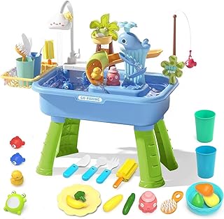 Upgraded Toddler Sand Water Table Toy with Electric Water Pump
