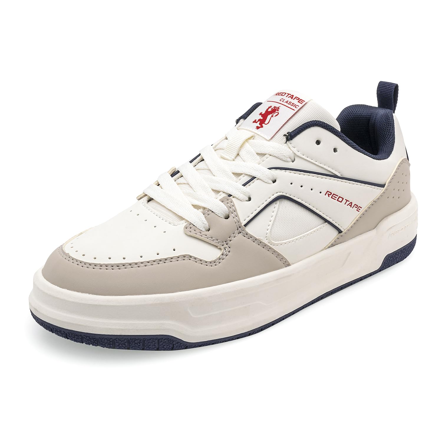 Red Tape Casual Sneaker Shoes For Men Soft Cushioned Insole, Slip-Resistance, Dynamic Feet Support, Arch Support & Shock Absorption Beige/Navy, 6 UK (B0CJ2F264J) Amazon Price History, Amazon Price Tracker