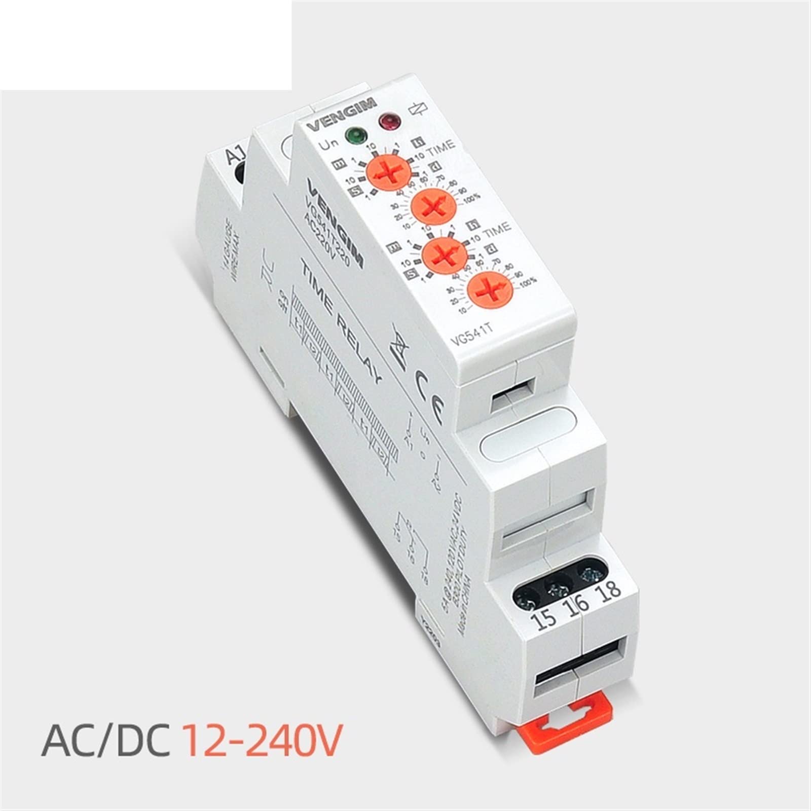 Relè temporizzatore Ciclo Asimmetrico 220v Relè lampeggiatore elettronico Doppio Regolabile 12-240v AC/DC Ripeti Timer ciclico (Size : AC DC 12-240V)