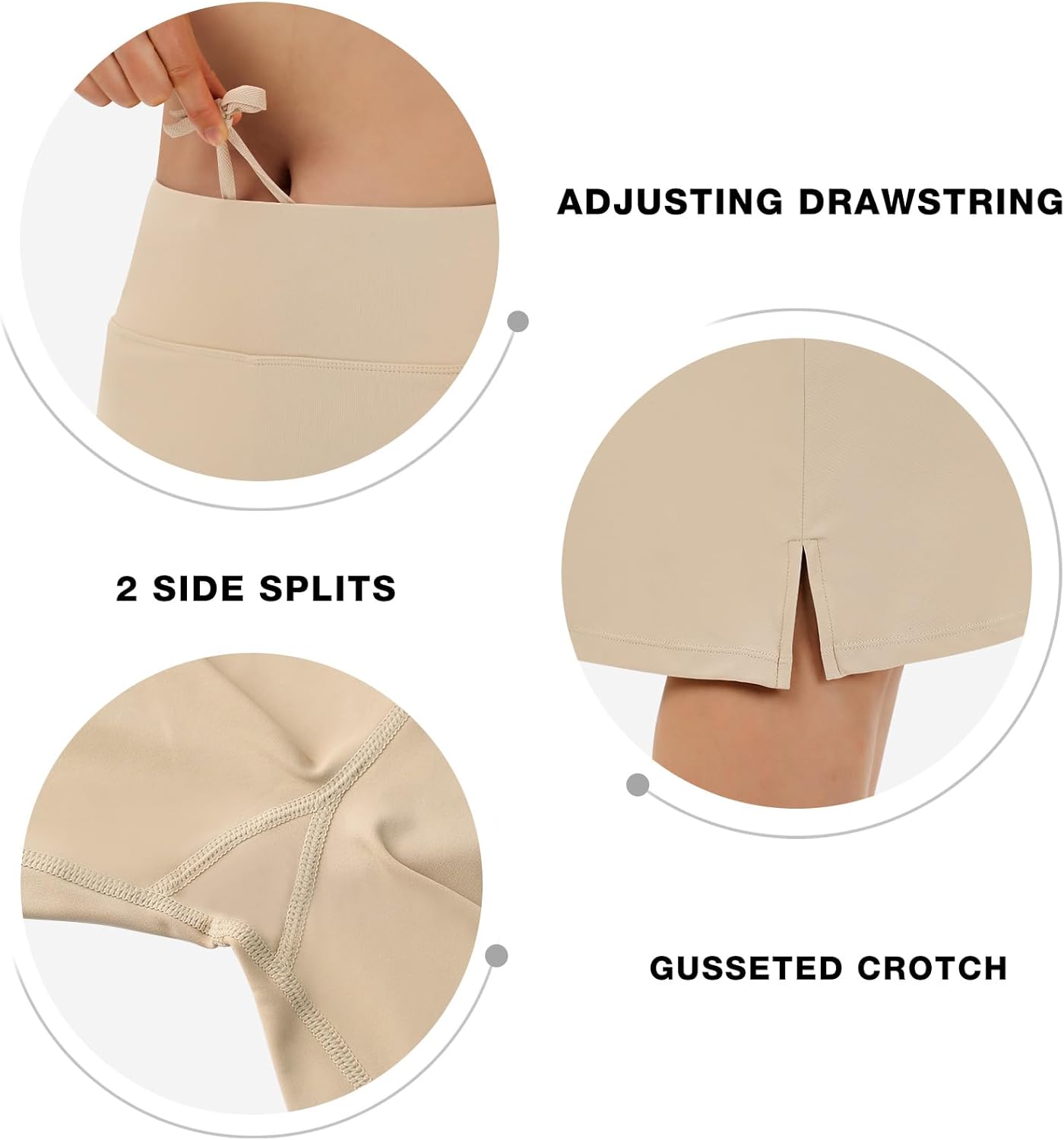 Midi Length Skorts Skirts for Women Modest Knee Length Skorts Athletic 26" Long Skirts with Zipper Pockets - Image 5