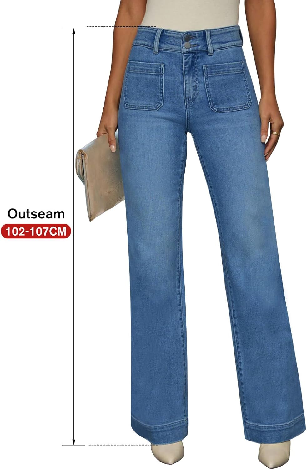 KUNMI Jeans for Women Wide Leg Baggy High Waist Boyfriends Straight Leg Stretchy Denim Pants Trendy Fall 2025