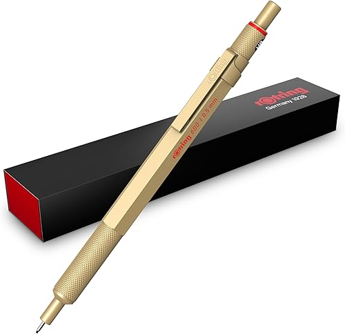 ROTTLING Portaminas Oro 600 2158796 0.020 in rOtring Lápiz mecánico Escritura fina Papelería Pluma de dibujo alemán Bolígrafo profesional