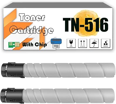 TN-516 TN516 Toner Cartridges Compatible for Konica Minolta Bizhub 458e 558e 658e Printers, High Yield 26,000 Pages 2 pcs