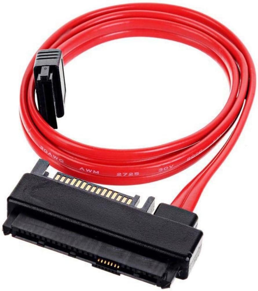 chenyang SAS 29Pin SFF-8482 Male to 7Pin SATA Male Hard Disk Drive Raid Cable Adapter with 15Pin SATA Power Port 50cm