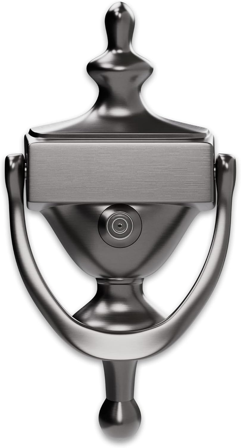 Hillman 852725 Satin Door Knocker, 7", Nickel with Viewer