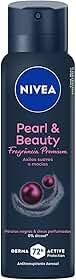 NIVEA Desodorante Antitranspirante Aerossol Pearl & Beauty Fragrância Premium 150ml - Proteção prolongada de 48h, antitranspirante, óleos perfumados, fórmula com extrato de pérolas
