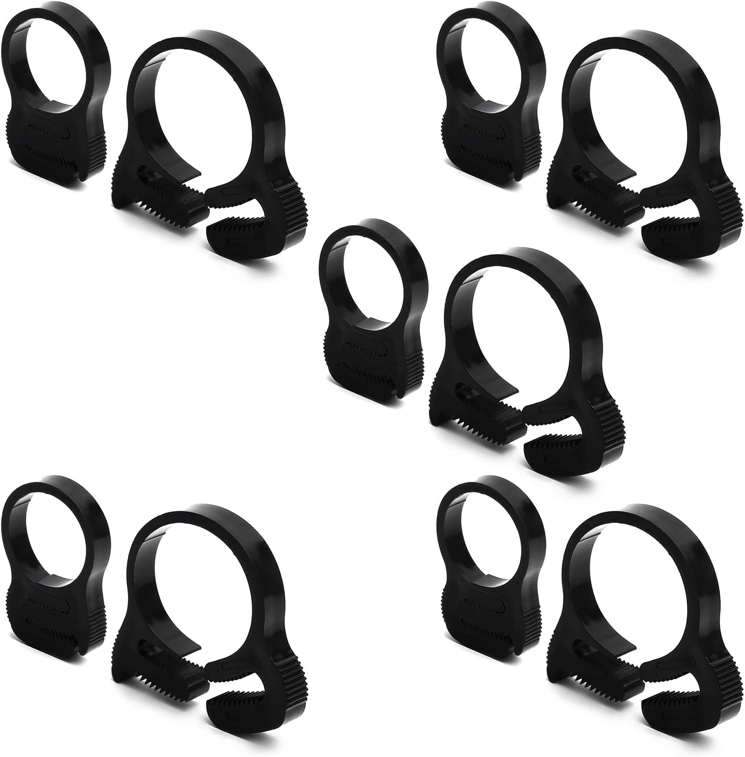 Wenheww Nylon Hose Clamps, 23.5mm-24.8mm/0.93"-0.98" Adjustable Double Snap Grip, Black Ratcheting Hose Clamp, Plastic Snap Clamps Kit, 10Pcs