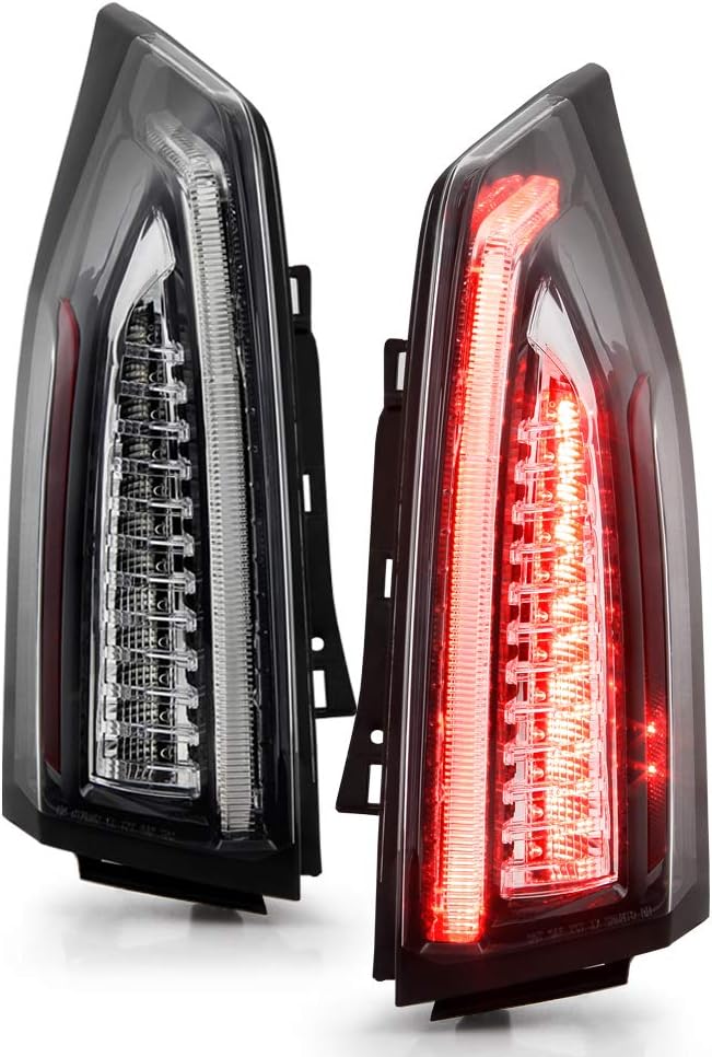 ACANII - For 2013-2018 Cadillac ATS 4-Door Sedan Black Housing LED Tail Lights Brake Lamps Assembly Driver & Passenger