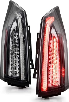 ACANII - For 2013-2018 Cadillac ATS 4-Door Sedan Black Housing LED Tail Lights Brake Lamps Assembly Driver & Passenger