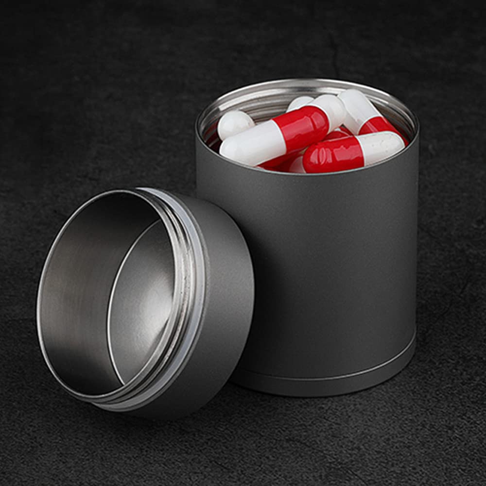 AXUYU Titanium Portable Pill Cases, Waterproof Pocket Small Pill Box, Light Weight Pill Case Holder, Pill Case Container for Travel Purse Outdoor