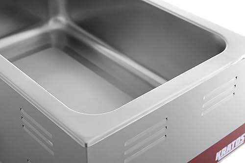 Miniatura 3 de Kratos Calentador de alimentos eléctrico comercial para encimera, mesa de vapor portátil, 120 V, 1200 vatios, acero inoxidable, se adapta a sartenes