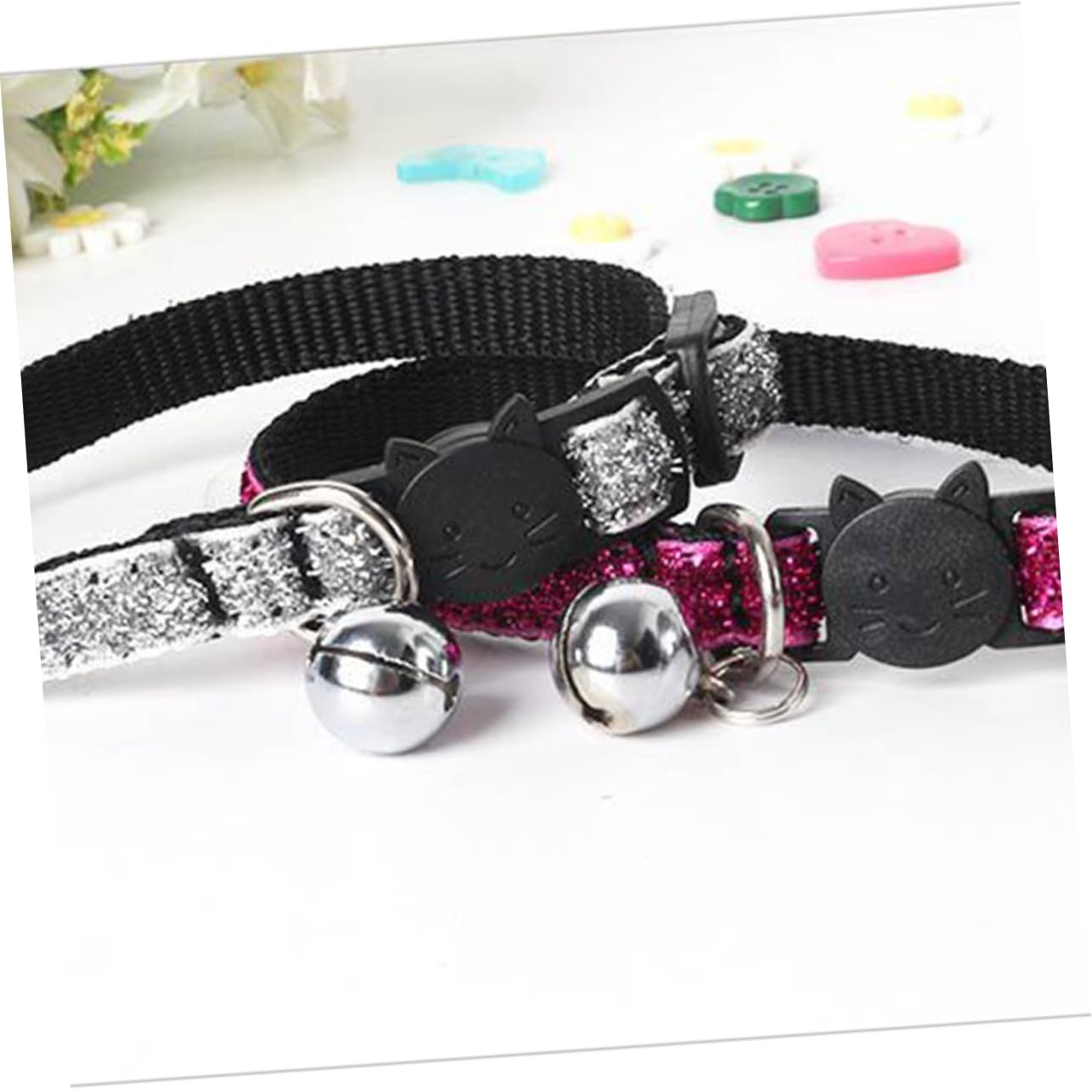 FRCOLOR 15stücke Verstellbare Nylon Katzenhalsbänder Mit Sicherheitsverschluss Und Glöckchen Schnelles Ausziehen Für Katzen Hunde Und Kleine Tiere Farben