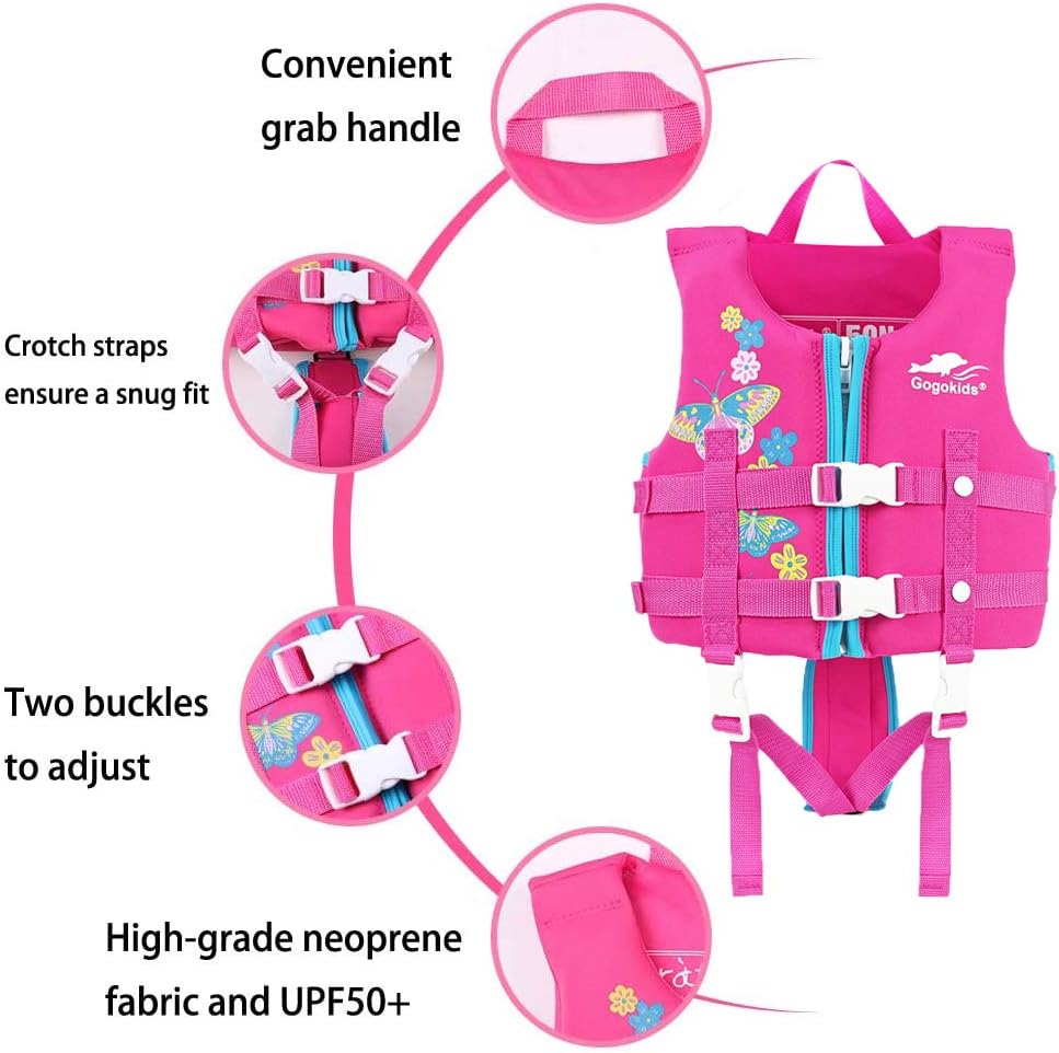 Gogokids Baby Life Jacket Kids Swim Vest Kids Pool Float with Adjustable Safety Strap, Swimming Pool Aid Floats for 2-9 Years Boys and Girls, Children Puddle/Beach, As A Jumper : Sports & Outdoors