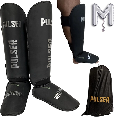 Caneleira Protetor Canela Pulser Thunder Muay Thai Kickboxing Will Power Profissional