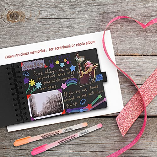 Miniatura 6 de Hc Álbum De Fotos Scrapbook A5 Para Pegar Y Escribir, De 30 Páginas Negras Albumes De Recortes, De Bricolaje Con Bolígrafo Brillante Y Pegatinas, Regalo Para Bebés, Parejas, Amigos Ak-Fo