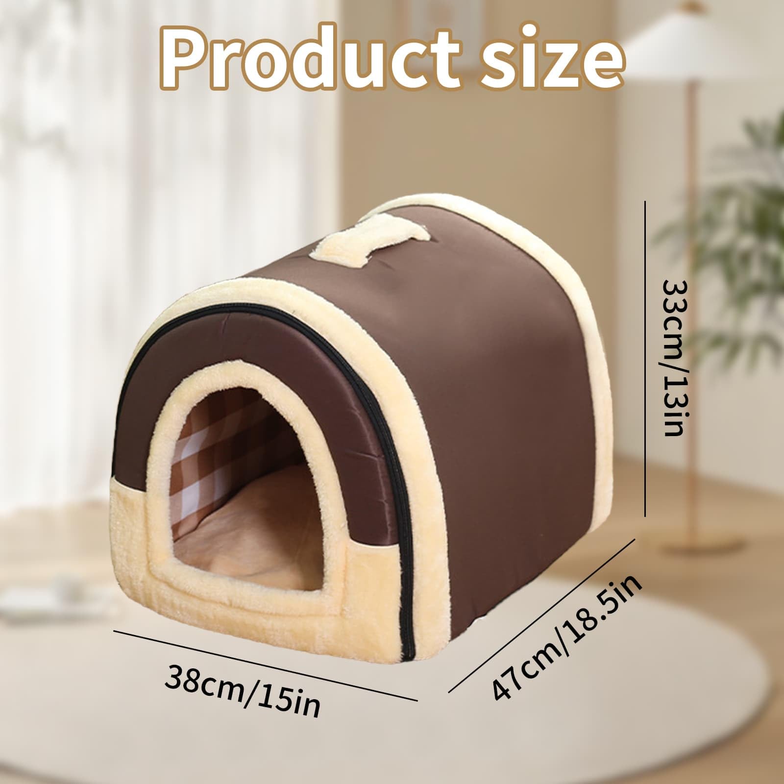 Cat Bed Small Dog Bed, Pet House for Autumn and Winter Portable Handle Pet Bed - Image 2