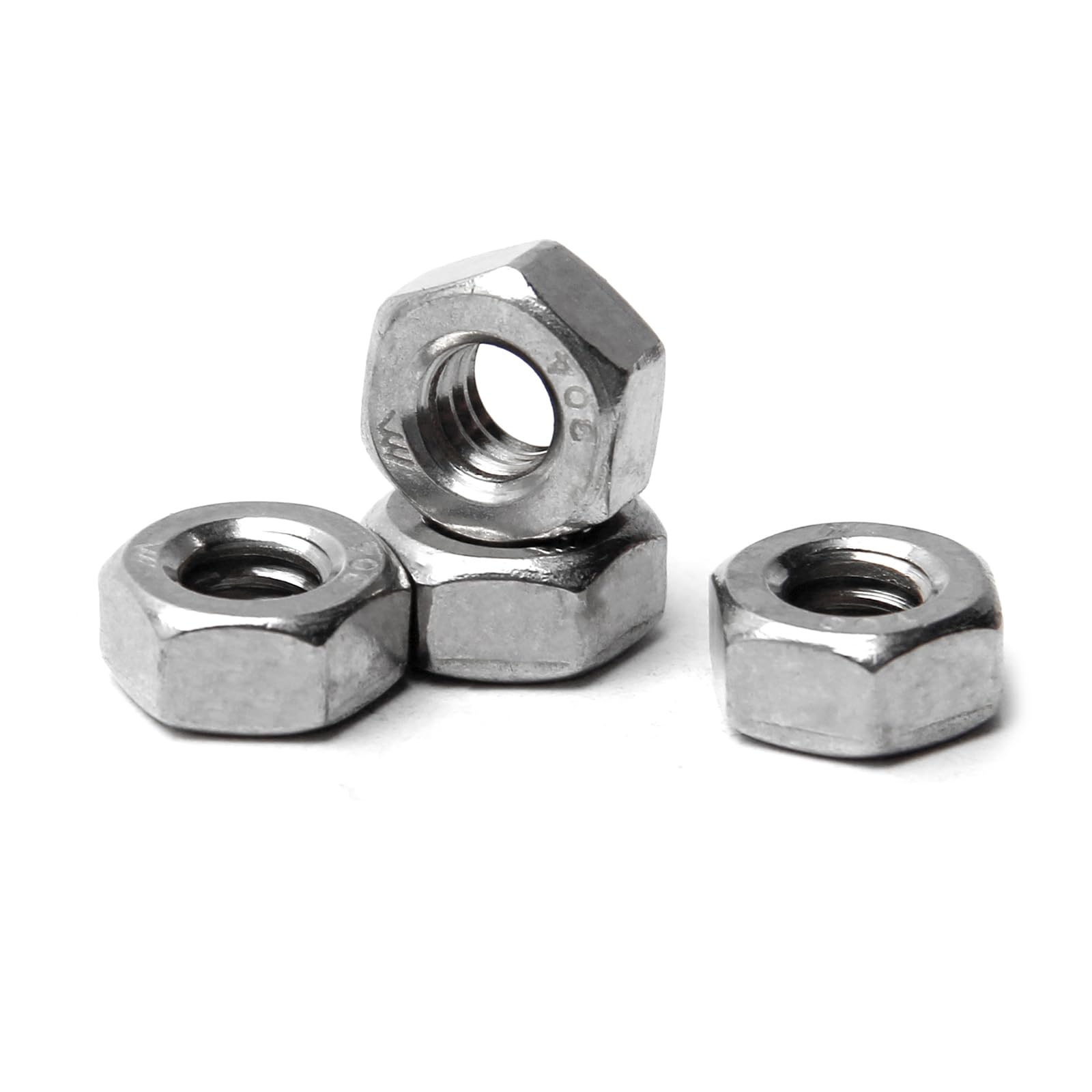 Juvielich 30pcs 1/4-20 Hex Nut, 304 Stainless Steel, Hex