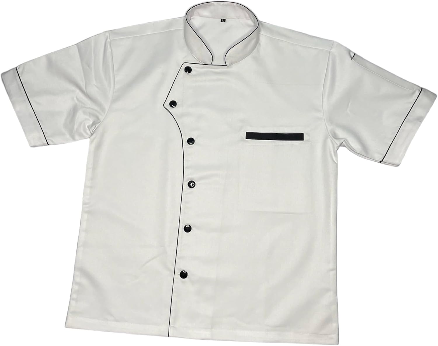 Chef Coat Jacket Short Sleeve Slim Fit for Men Restaurant Kitchen Workwear Uniform machine washable,