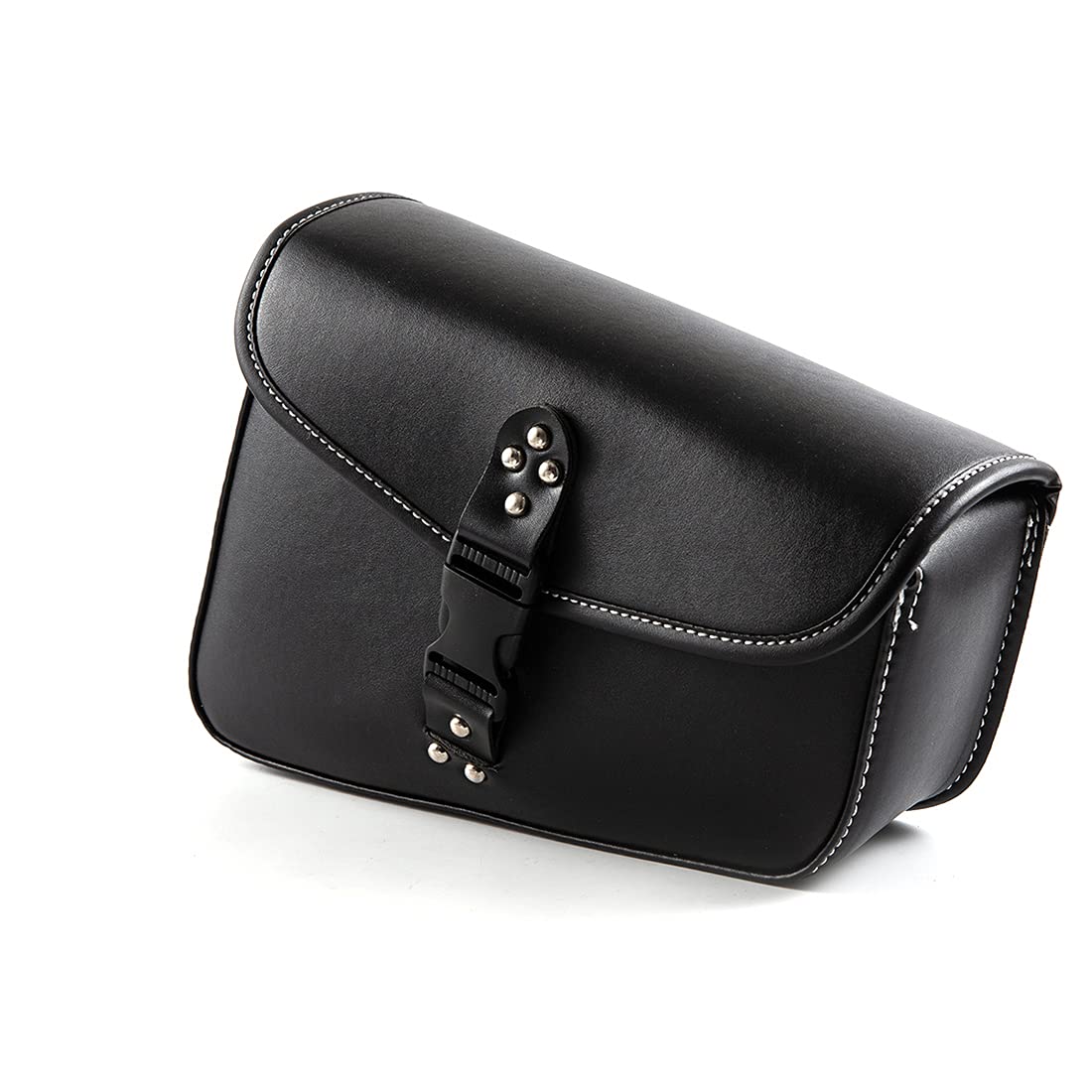 Bolsa Lateral para Motocicleta Alforjas de Cuero PU Bolsa de Herramientas Negra Lado Derecho