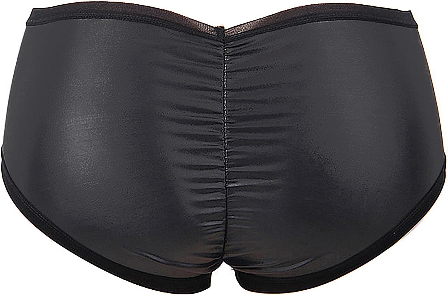 ohyeahlady Womens Stretch Faux Leather Underwear Low Rise Shiny Bikini Shorts Clubwear Dancing Festival Rave Bottoms - Image 7