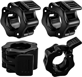 4 PCS Barbell Clamps Collars Olympic Bar Clips 1Inch Barbell Clips Quick Release Professional Olympic Barbell Locking Collars for Fitness Weightlifting Strength Training