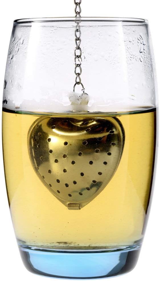 Alnicov 2Pcs Heart-shaped Tea Balls,1.5 Inch Tea Infuser Strainers with Rope Chain,Reusable Mesh Hot Tea Infuser for Tea