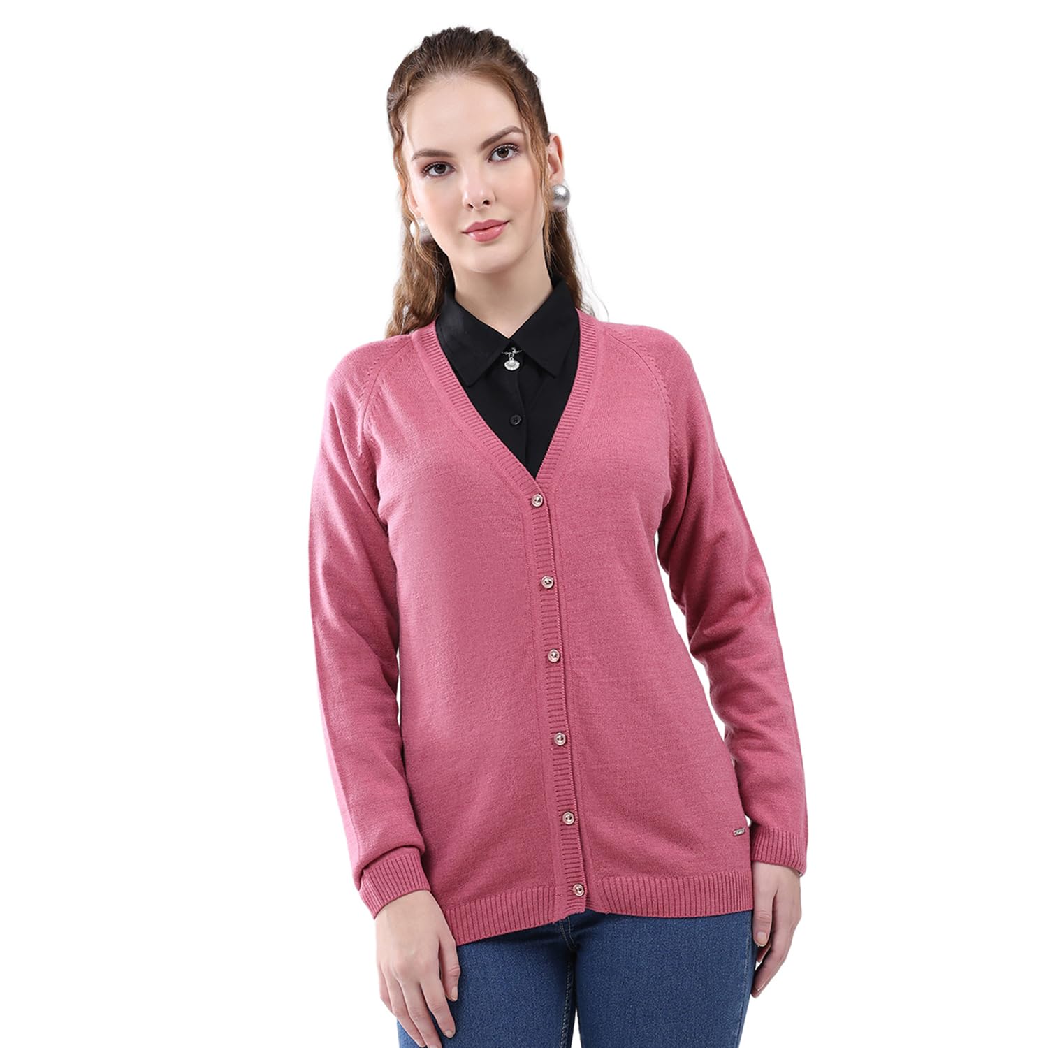 monte carlo Womens Regular Fit Solid Button Full Sleeve Winter Cardigan | Warm Woolen Buttoned Sweater for Ladies | Stylish Knitted Cardigan for Women's (Pack of 1)-picture-33