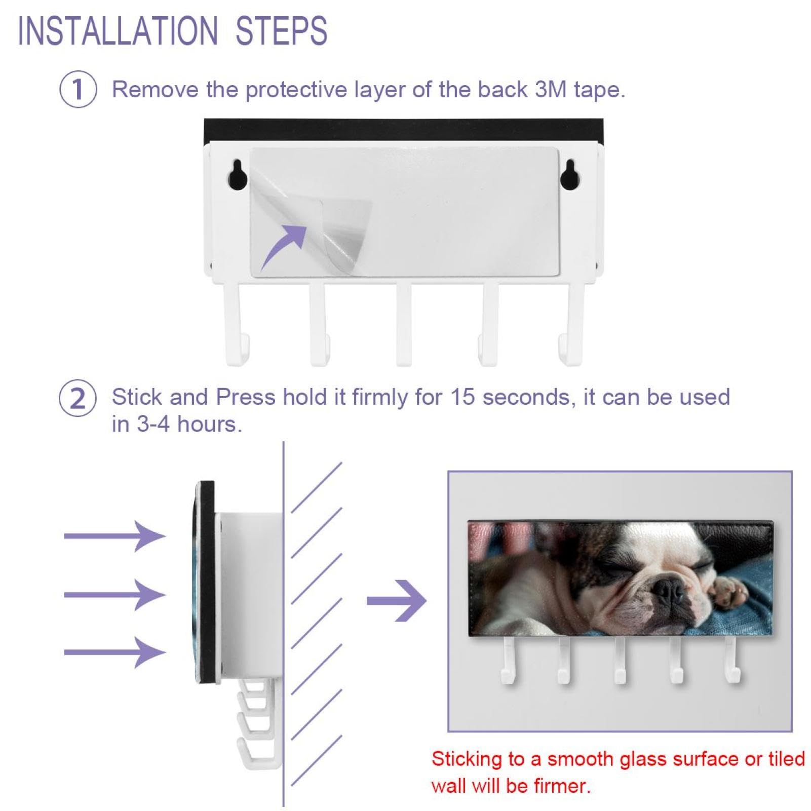 Amazon.co.jp: 壁掛けフック、壁用フックダメージなし,ブルドッグ犬の