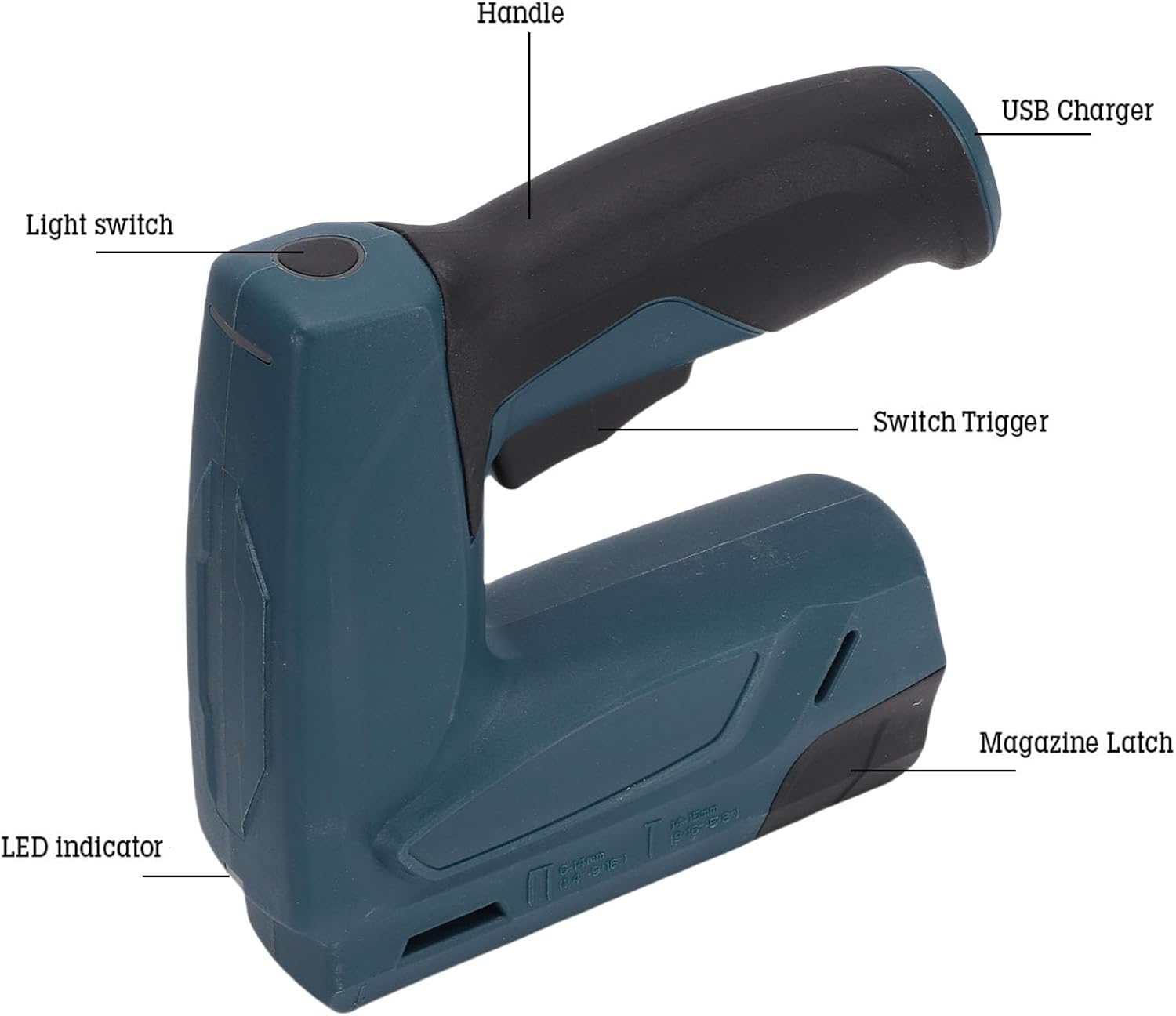 Electric Staple Gun, Cordless Stapler U and T Brad Nailer, Battery Powered Staple and Nail Gun for Upholstering, Crafts, Carpentry, DIY, Wood, Home Furniture Repair