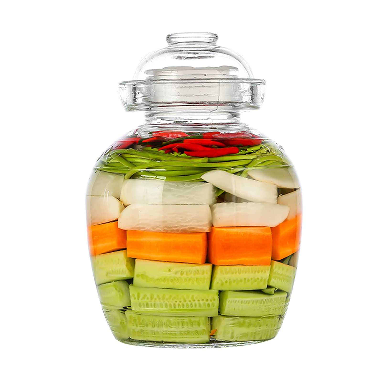 Vencer Traditional Glass Fermenting Jar 5Liter With Lid, Glass Fermentation Tank for Pickling Kimchi Sauerkraut,VHF-002