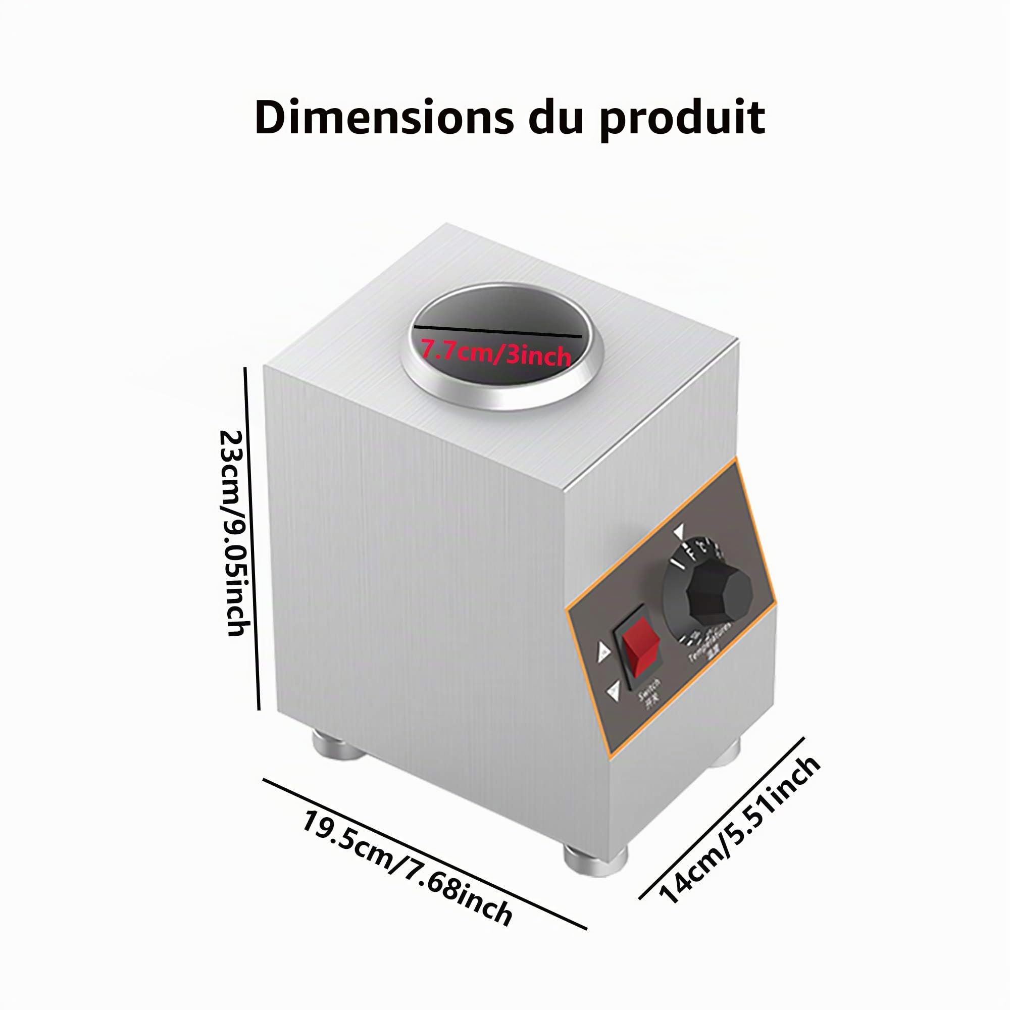 Réchauffeur électrique de sauce de nourriture de 240W, machine de conservation de chaleur de confiture, sauces chaudes de fromage de beurre de chocolat, bouteille de garnitures 1-4