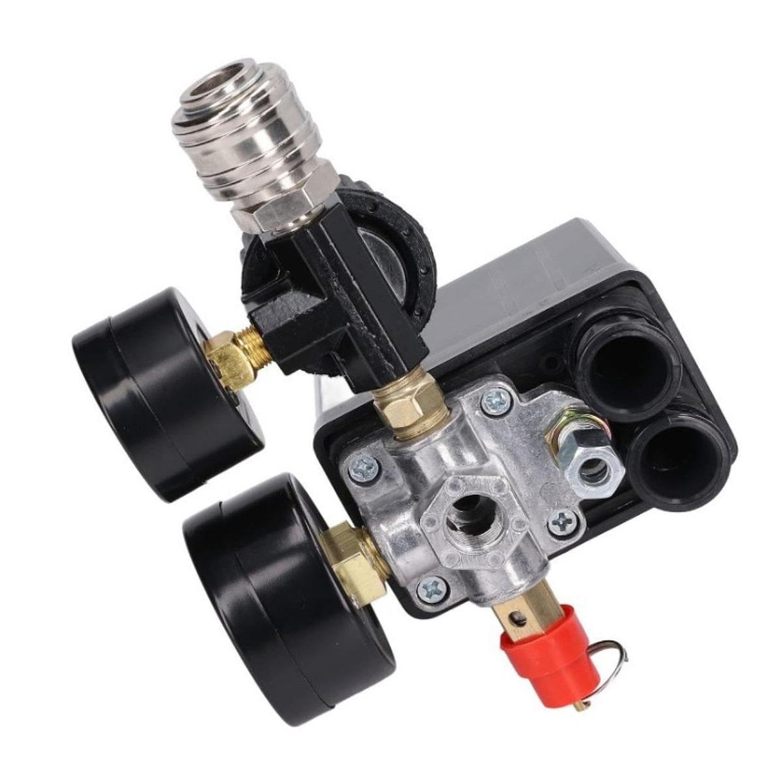 Valvola Pressione Compressore Interruttore Regolatore Riduttore Metallo Funzione Compatto Adatta per Utilizzo Professionale Fai Da, 16x10 Cm