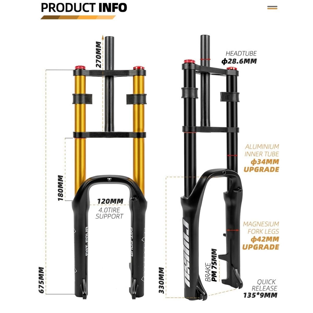 Amazon.co.jp: ファットバイク用サスペンションフォーク 20インチ