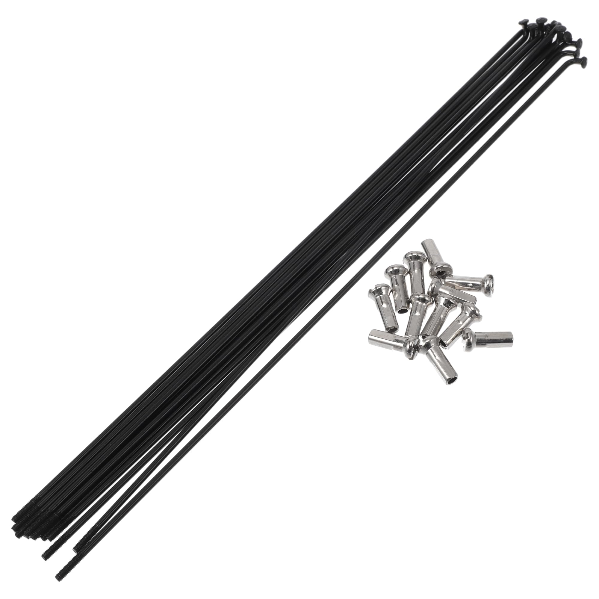 A ABSOPRO Bicycle Spokes 14G 227mm Length Bike Wheel Spokes 304 Stainless Steel Black 1 Set