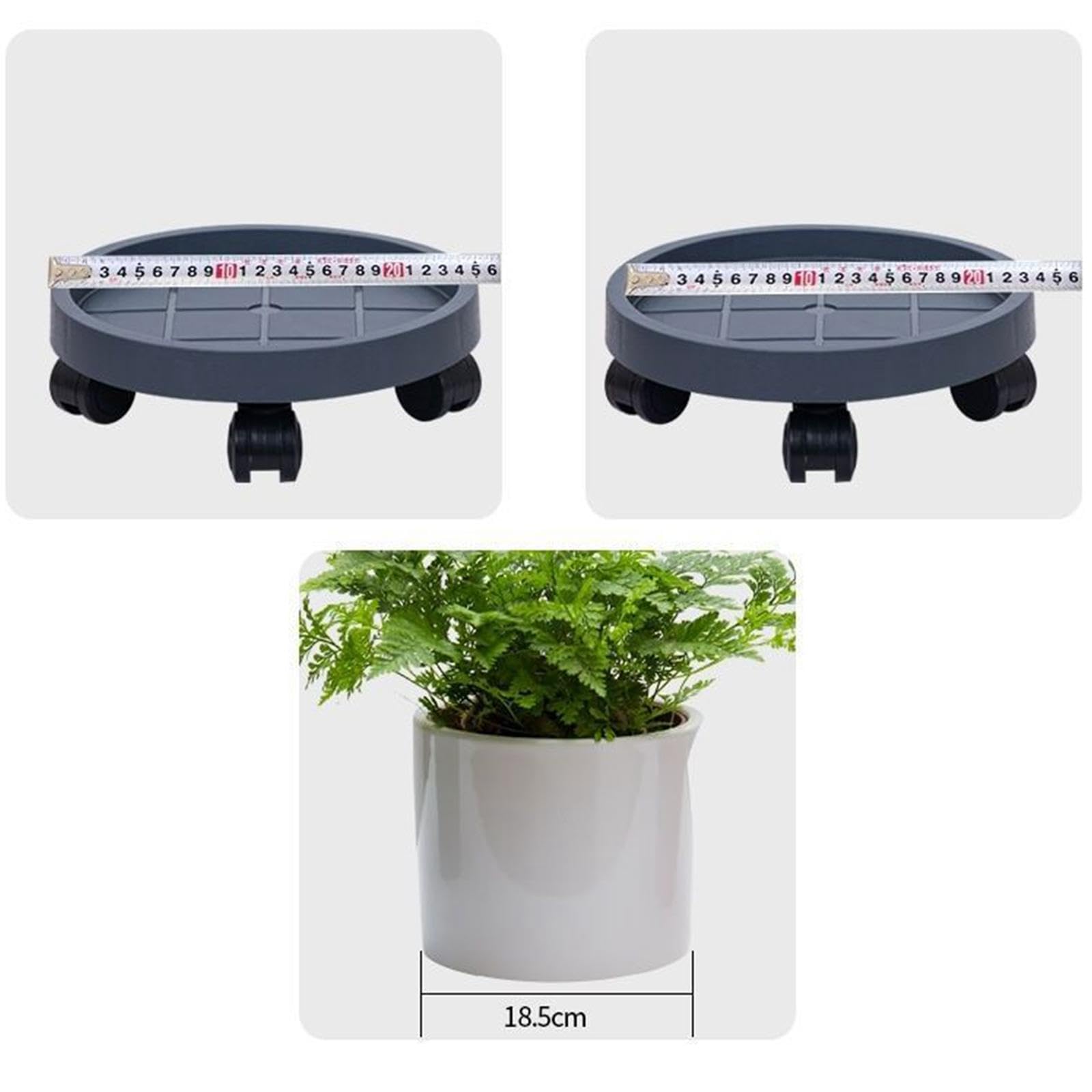 Baoblaze Support pour Plante avec roulettes, Chariot de Déplacement de Pots de Fleurs, Base Drainante, Support en Palette pour Plantes d'Intérieur et Arbres en Pot, Diamètre 30 Cm