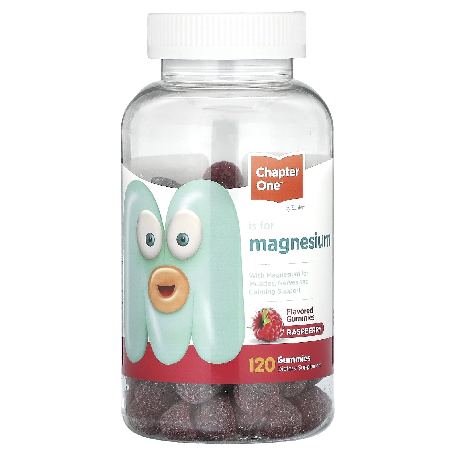 Zahler Chapter One Magnesium Gummies - Supports Calm for Kids - Chewable Magnesium Supplement Gummies to Support Muscle Function - Kosher, Dairy-Free & Gluten-Free - Raspberry, 120 Count Raspberry 120 Count (Pack of 1)