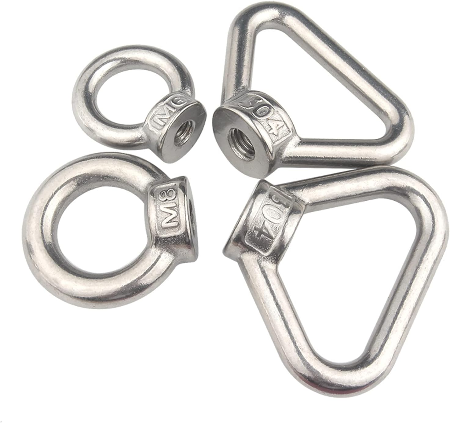 5 Pcs Triangle Ring Shape Lifting Eye Nut 304 Stainless Steel Lifting Eye Nut, M8-M24,5pcs M20
